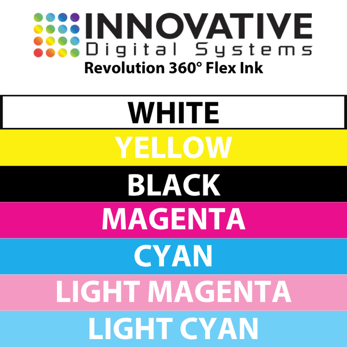 Revolution 360° Flex Ink - UV LED Cure Ink - 1 Liter Bottles