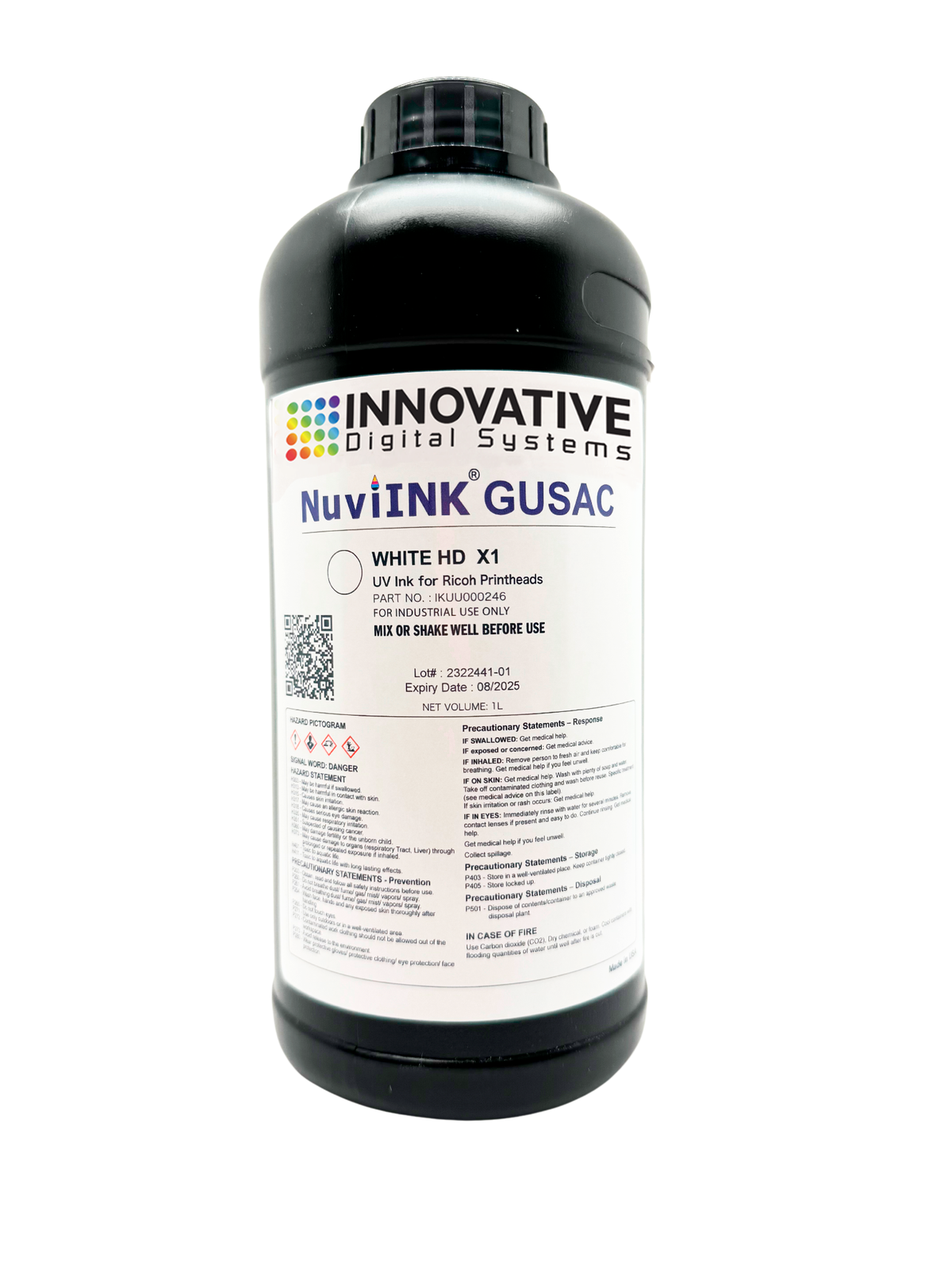 High Density Additive Ink Revolution 360° High Density White Ink - UV LED Cure Ink - 1 Liter Bot ...