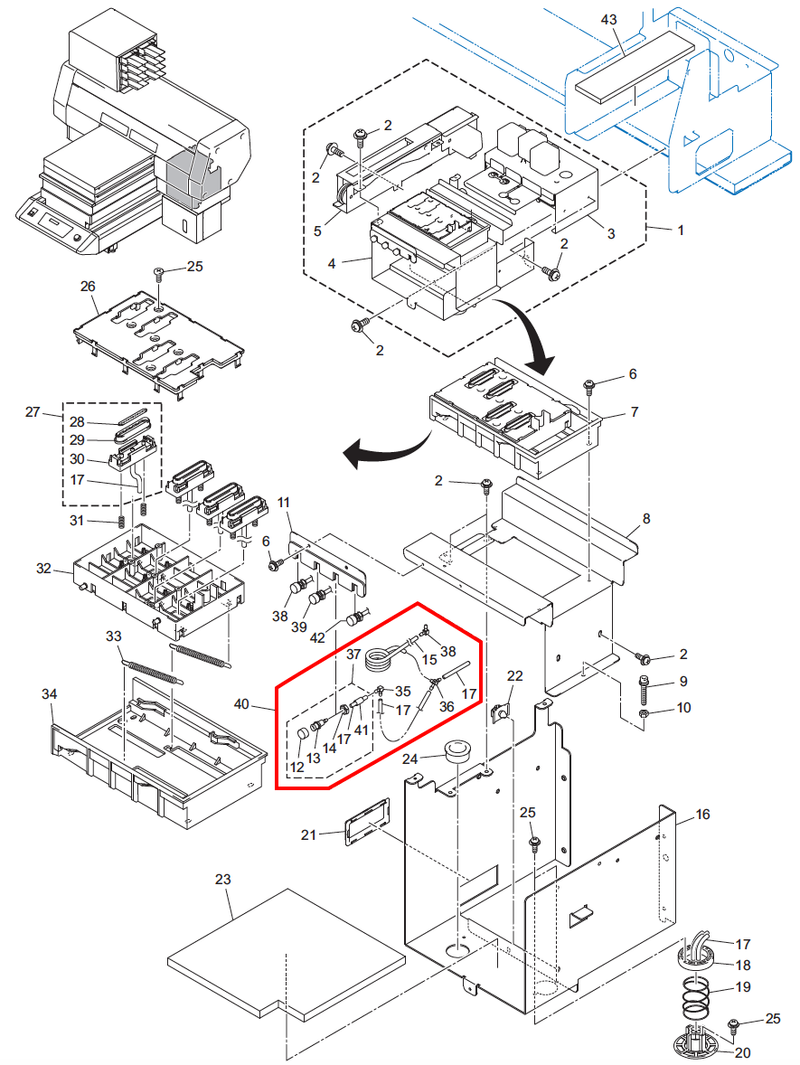 UJF Waste Ink Tube Assembly 3