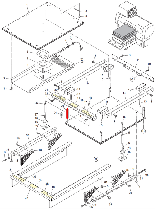 UJF Table Support Shaft 100