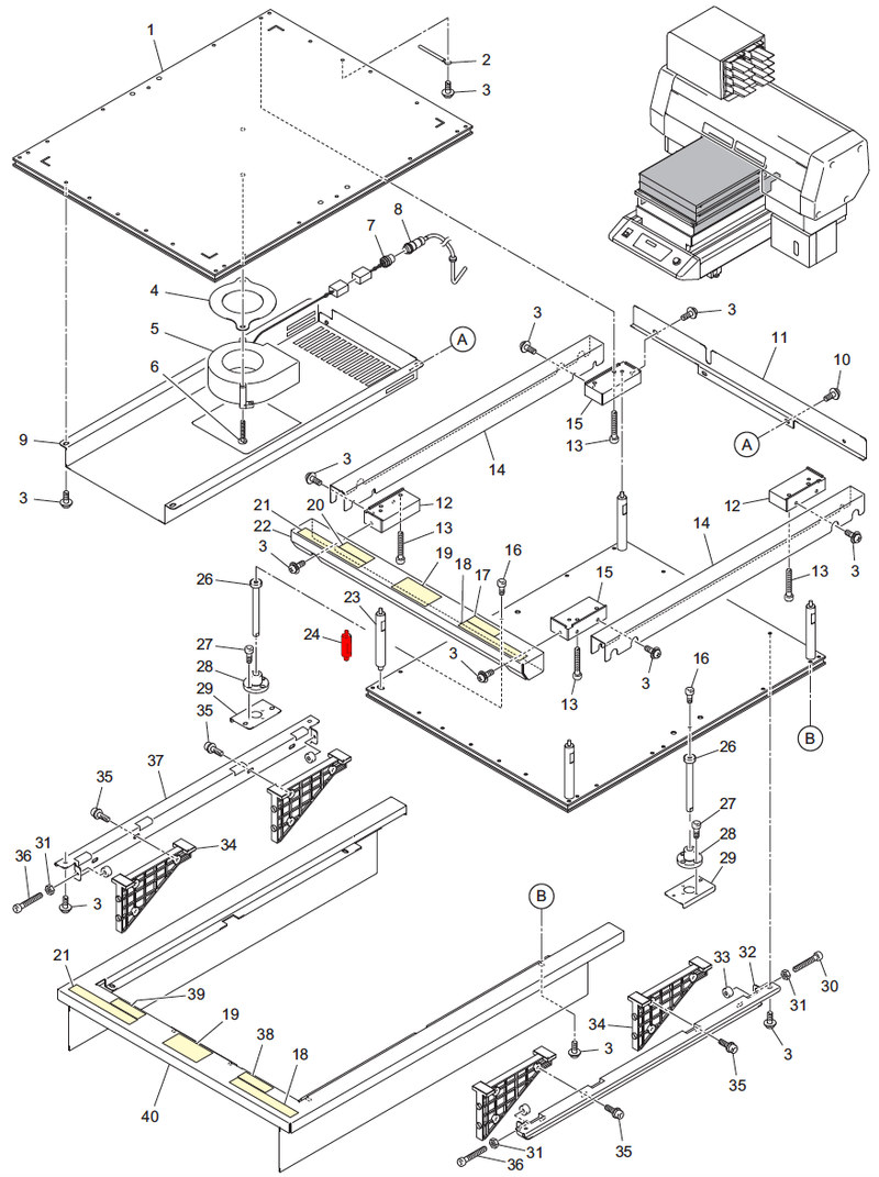 UJF Table Support Shaft 50