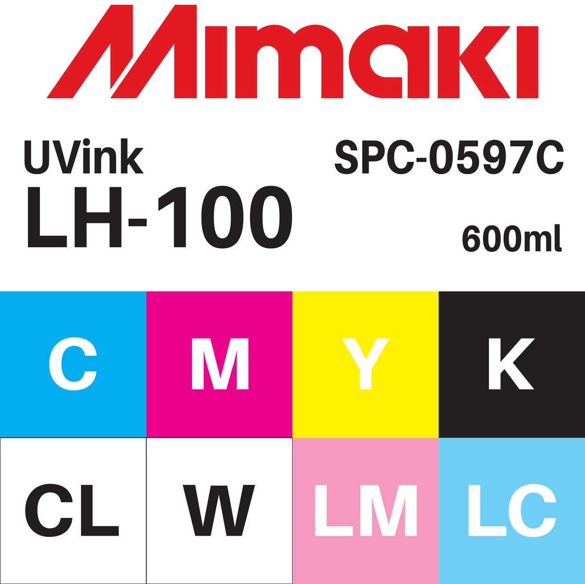 Mimaki 600mL - UV Curable Ink Pack - LH-100 — Digital Print Supplies